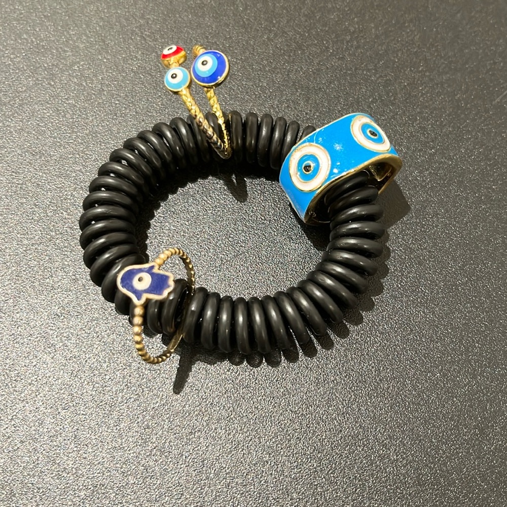 3 three evil eyes accessories rings